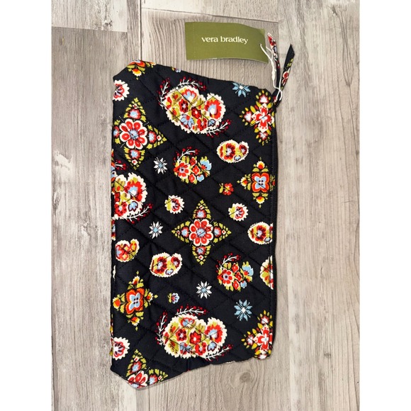Vera Bradley Handbags - Vera Bradley Medium Pouch Women Black North Star Sky Quilted Floral NWT Medium